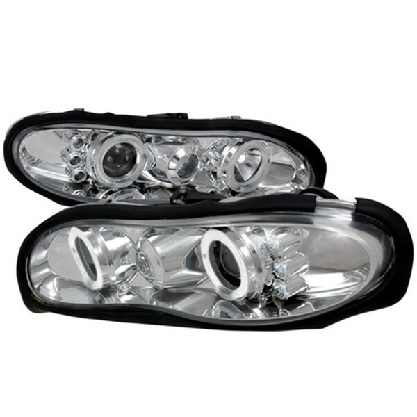 Overtime Halo LED Projector Headlight for 98 to 02 Chevrolet Camaro- Chrome - 11 x 21 x 25 in. OV3198086 - main